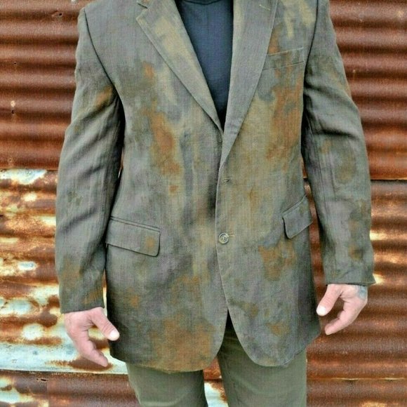Ralph Lauren tie dyed camo Suit coat blazer jacket L XL tan gray brown black 44 - Picture 2 of 13